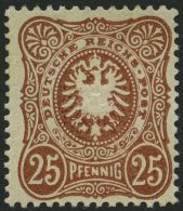 Dt. Reich 43c **, 1887, 25 Pf. Orangebraun, Postfrisch, Pracht, Gepr. Zenker, Mi. 100.- - Gebruikt