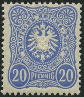 Dt. Reich 42ba **, 1885, 20 Pf. Lebhaftultramarin, Postfrisch, Pracht, Gepr. Zenker, Mi. 170.- - Usati