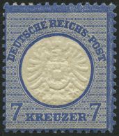 Dt. Reich 26 **, 1872, 7 Kr. Ultramarin, Postfrisch, Pracht, Mi. 180.- - Usados