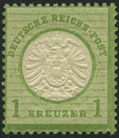 Dt. Reich 23a **, 1872, 1 Kr. Gelblichgrün, Postfrisch, Pracht, Mi. 180.- - Oblitérés