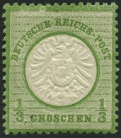 Dt. Reich 17a **, 1872, 1/3 Gr. Gelblichgrün, Postfrisch, Pracht, Mi. 180.- - Usados