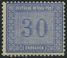 Dt. Reich 13 **, 1872, 30 Gr. Ultramarin, Postfrisch, Feinst, Mi. 300.- - Oblitérés