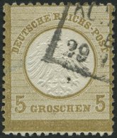 Dt. Reich 6 O, 1872, 5 Gr. Ockerbraun, Größere Marke, Normale Zähnung, Pracht - Oblitérés