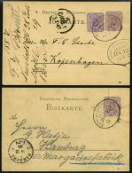 BAHNPOST Eutin-Oldenburg (Zug 122/23), 1887/1888, 2 Karten Fast Nur Pracht - Macchine Per Obliterare (EMA)