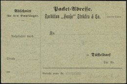 DÜSSELDORF H PBF1 BRIEF, 1898, Paketkarten-Formular, Ungebraucht, Pracht - Correos Privados & Locales