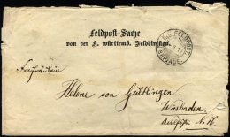 WÜRTTEMBERG K.W.FELDPOST I. BRIGADE Auf Feldpost-Sache Von 1871, Feinst (starke Öffnungsmängel) - Otros & Sin Clasificación