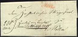 SCHLESWIG-HOLSTEIN 1832, Handschriftlich V. Kiel In Rot Auf K.D.S. Nach Mölln Mit Inhalt: Rechnung Für 2 Krank - Schleswig-Holstein