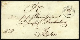 SCHLESWIG-HOLSTEIN BARMSTEDT, K11/2, Datum Handschriftlich, K.D.S. (1851) Nach Itzehoe, Rückseitiges Lacksiegel Ran - Prephilately