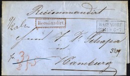 PREUSSEN 1857, Recomandirt, Roter R1 Auf Brief Von WARENDORF (R2) Nach Hamburg, Pracht - Otros & Sin Clasificación