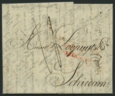 HAMBURG - GRENZÜBERGANGSSTEMPEL 1817, Forwarded-Letter Von Stettin über Hamburg Nach Schiedam, Vorderseitig Ro - Prefilatelia