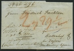 HAMBURG VORPHILA 1845, HAMBURG, L2 Auf Begleitbrief Nach Kaltenhof Bei Dassow, Pracht - Prephilately