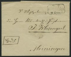 HAMBURG - THURN UND TAXISCHES O.P.A. 1842, T.T. HAMBURG, R3 Auf Brief Per K.D.S. Nach Heiningen, Pracht - Prephilately