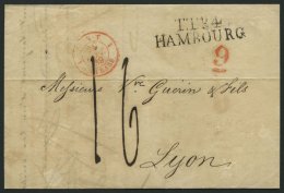 HAMBURG - THURN UND TAXISCHES O.P.A. 1839, TT.R.4. HAMBOURG, L2 Auf Brief Nach Lyon, Mit Roter Gestempelter Und Unterstr - Prephilately