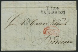 HAMBURG - THURN UND TAXISCHES O.P.A. 1835, TT.R.4 HAMBOURG, L2 Auf Brief Nach Bordeaux, Transitstempel ALLEMAGNE P. GIVE - Préphilatélie