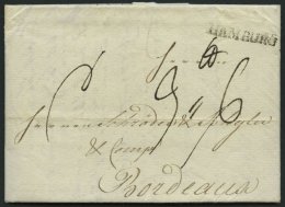 HAMBURG VORPHILA 1789, HAMBURG, L1 Auf Brief Nach Bordeaux, Registraturbug, Pracht - Altri & Non Classificati