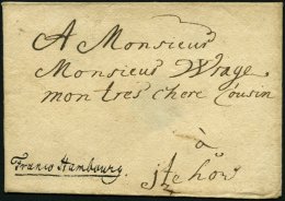 HAMBURG VORPHILA 1749, Handschriftlich Franco Hambourg Auf Briefhülle Nach Itzehoe, Siegel Rückseitig Herausge - Andere & Zonder Classificatie