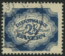 BAYERN D 59 O, 1920, 21/2 M. Blau, Pracht, Gepr. Infla, Mi. 90.- - Other & Unclassified