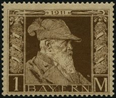 BAYERN 86I *, 1911, 1 M. Luitpold, Type I, Falzrest, Pracht, Mi. 70.- - Autres & Non Classés