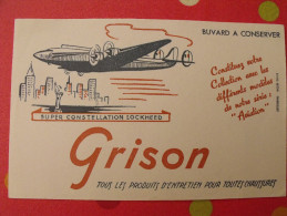 Buvard Grison Produits D'entretien Pour Chaussures Aviation Avion. Vers 1950 - Zapatos