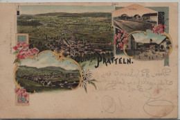 Gruss Aus Pratteln - Gesamtansicht, Bahnhof, Dorfpartie - Farbige Litho - Pratteln