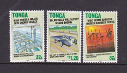 Tonga SG 1069-1071 1990 Alternative Sources Of Electricity MNH - Tonga (1970-...)