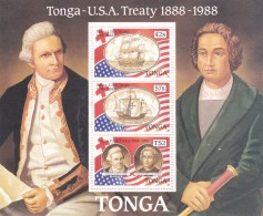 Tonga SG1021MS 1988 Centenary Of USA-Tonga Treaty Of Friendship Souvenir Sheet MNH - Tonga (1970-...)