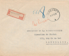 633/24 - CANTONS DE L´EST - Lettre En RECOMMANDEE En FRANCHISE TOTALE ( RARE) MORESNET 1949 - Franchise