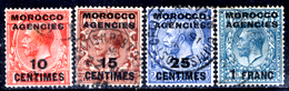 Marocco-(Uff.Brit. - Zona Franc.)-012 - 1918-32: Yvert & Tellier N. 3,4,5,9 (o) Used - Privo Di Difetti Occulti. - Oficinas En  Marruecos / Tanger : (...-1958