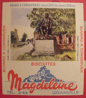 Buvard Biscottes Magdeleine. Granville. Statue De Millet à Gréville. Vers 1950 - Biscottes