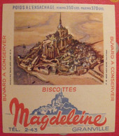 Buvard Biscottes Magdeleine. Granville. Mont Saint-michel. Vers 1950 - Biscottes