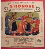 Buvard Biscottes St Honoré Vauréal Donville Suresnes. Costumes Lyonnais. Vers 1950 - Biscottes