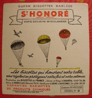 Buvard Biscottes St Honoré Vauréal Donville Suresnes. Parachute Parachutiste Parachutisme. Vers 1950 - Biscottes