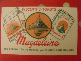 Buvard Biscottes Magdeleine Granville Mont Saint Michel. Vers 1950 - Biscottes