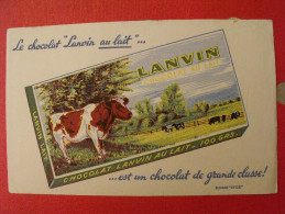 Buvard Chocolat Lanvin Au Lait Vache. Vers 1950 - Kakao & Schokolade