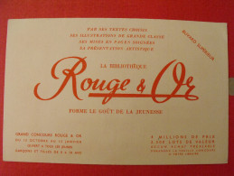 Buvard Livre Bibliothèque Rouge Et Or. Vers 1950 - Papierwaren