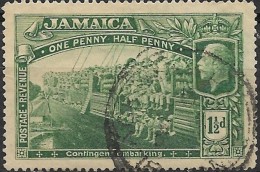 JAMAICA 1919 War Contingent Embarking  - 11/2d. - Green  FU - Jamaica (...-1961)