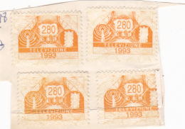 #154  TELEVISION  & RADIO STAMPS,   FISCAUX STAMPS,  ,   REVENUE STAMP,   FRAG.,  ROMANIA. - Revenue Stamps