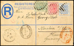 2 P. Queen Victoria Einschreiben-Ganzsachen-Umschlag, "GOLD COAST COLONY" Bogenförmig Im Band über Dem... - Côte D'Or (...-1957)