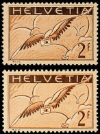 2 Fr. Brieftaube, Flugpostmarke, In Beiden Varianten, Tadellos Postfrisch, Mi. 325.-, Katalog: 245x,z **2 Fr.... - Otros & Sin Clasificación