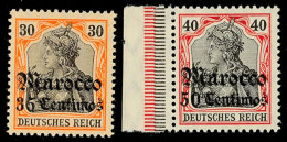 35 C. A. 30 Pfg U. 50 C. A. 40 Pfg Germania "Marocco" Mit Wz., Zwei Tadellos Postfrische Marken, Die 50 C. A. 40... - Maroc (bureaux)