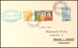 1931, 2. SAF, Brasilianische Post, Mit U. A. Zeppelin-Sondermarke 5.000 Reis Frankierter Brief Nach Dessau,... - Autres & Non Classés