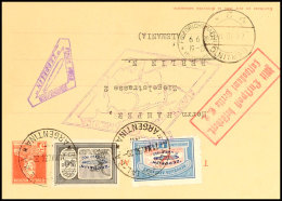 1930, Südamerikafahrt, Heimfahrt, Argentinische Post, GS-Postkarte Frankiert Mit 50 C. U. 1 Peso... - Autres & Non Classés