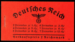 Hindenburg-Markenheftchen 1937, ONr. 4, Originalgeklammert, Vollständiger Inhalt, Jedoch Erstes H-Blatt Am... - Carnets