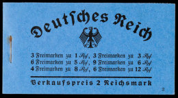 Hindenburg-Markenheftchen 1934, ONr. 2, Originalgeklammert, Vollständiger Inhalt, Jedoch H-Blätter An Den... - Carnets