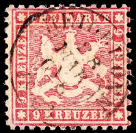 9 Kr. Lilarot, Farbfrisches, Restauriertes Exemplar Mit Ideal Eingepasstem K2 "HEILBRONN", Mi. 1.000.-, Katalog: 24... - Otros & Sin Clasificación