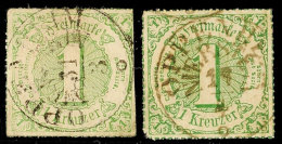 OPPENHEIM NIERSTEIN - Postablage-K1, Mit Daten Vom 31.3.1867 Und 11.4.1867 Auf Zwei Stück 1 Kr. V.Ausgabe,... - Other & Unclassified