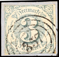 "357" - OBERTIEFENBACH, Klar Auf Briefstück Mit Lupen- Bis Breitrandiger 3 Kr. Blau (leicht Oxidiert), Sign.... - Autres & Non Classés