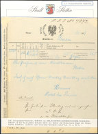 1867, Telegraphische Depesche Mit Vordruck "Deutsch-Oesterreichischer Telegraphen-Verein" (Adler Mit Krone, Zepter... - Autres & Non Classés