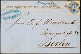 2 Sgr. Wappen, Als Teilbarfrankatur Auf Expressbrief, Mit Bahnpost-L3 "MINDEN/BERLIN" Am 1.7.1865 Nebst Hs.... - Autres & Non Classés