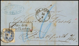 2 Sgr. Wappen, Als Einzelfrankatur Auf Unterfrankiertem Postvereinsbrief, Mit K2 "CÖLN BAHNHOF 14 4 (1867)"... - Autres & Non Classés